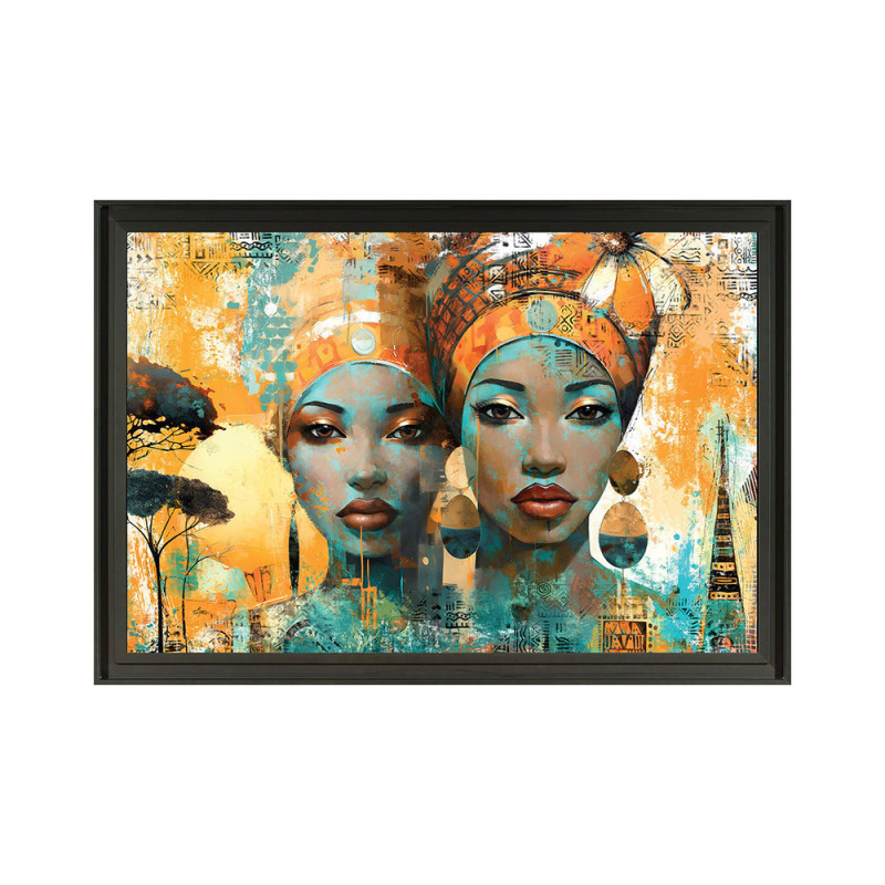 Romaric - Tableau 2 africaines turquoises 