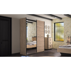 Thalya - Armoire 2 portes dont 1 porte glace  